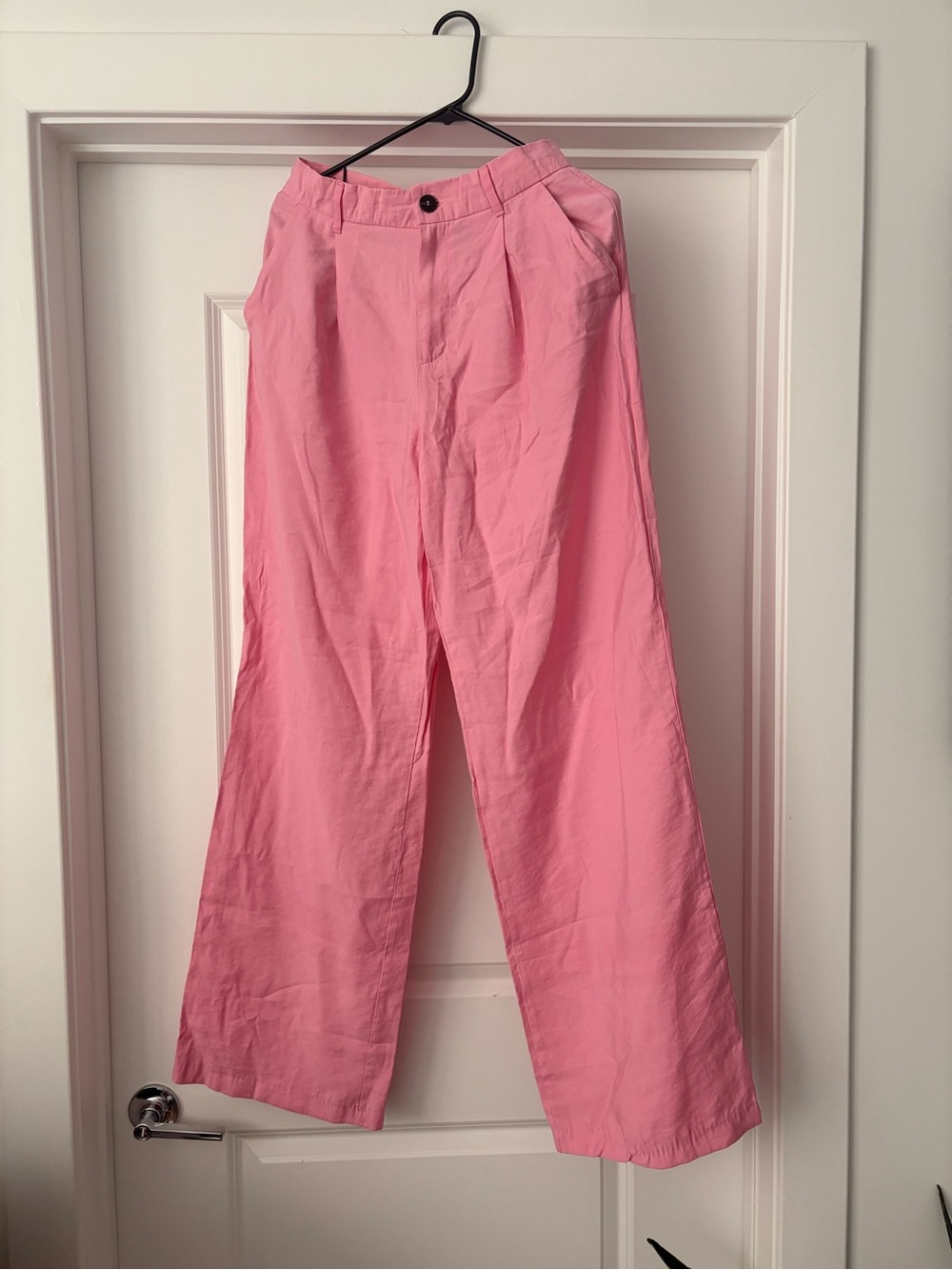 Zara High-Waisted, Wide Leg Pink Pants